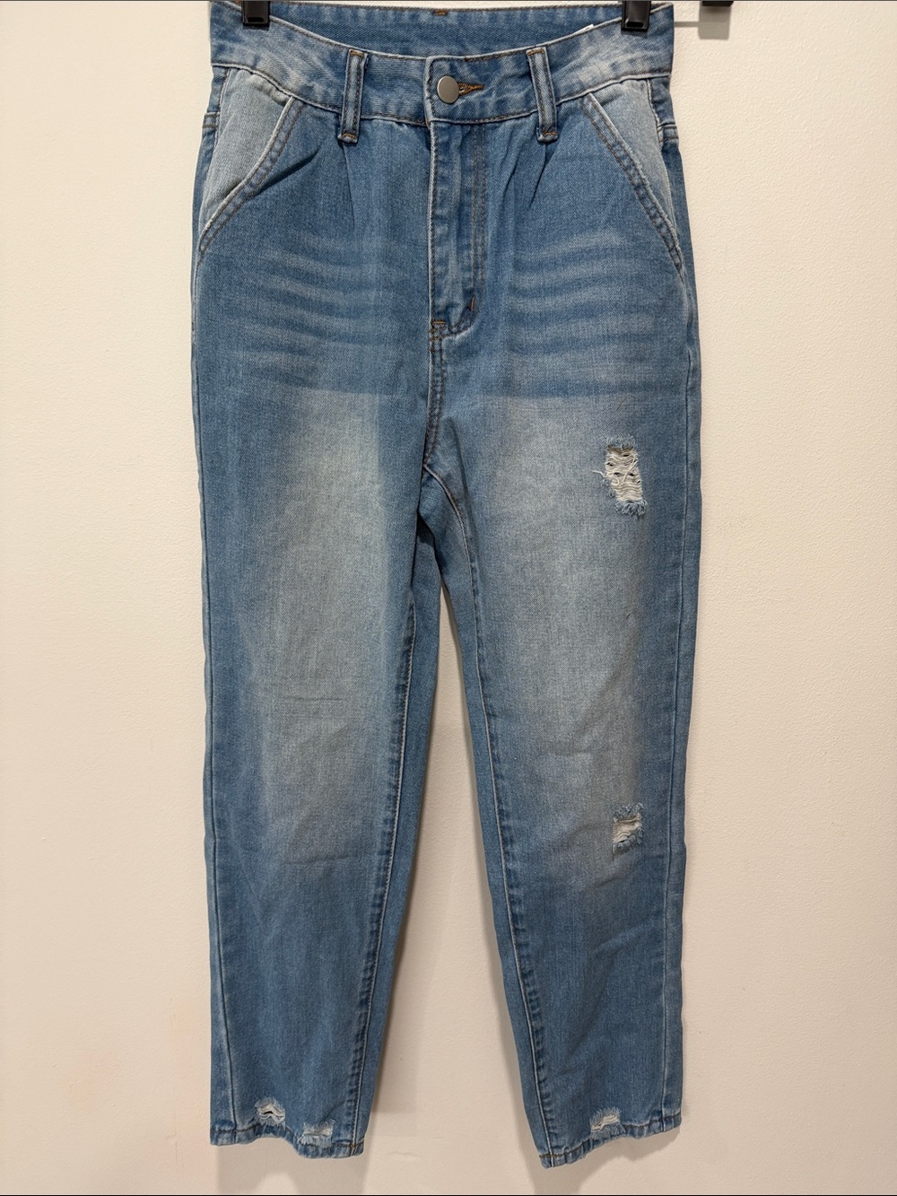 Light Blue High-Rise Distressed Women’s Jeans